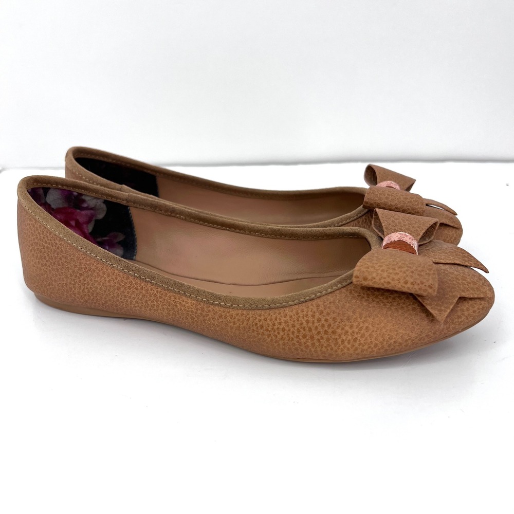 Ted Baker London Sually flats leather bow size 37 US 6.5 - Picture 7 of 10